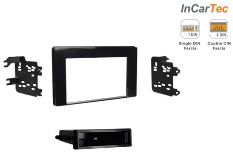 InCarTec Monteringsramme 1-DIN/2-DIN Toyota Auris (2016 - 2018) Piano sort