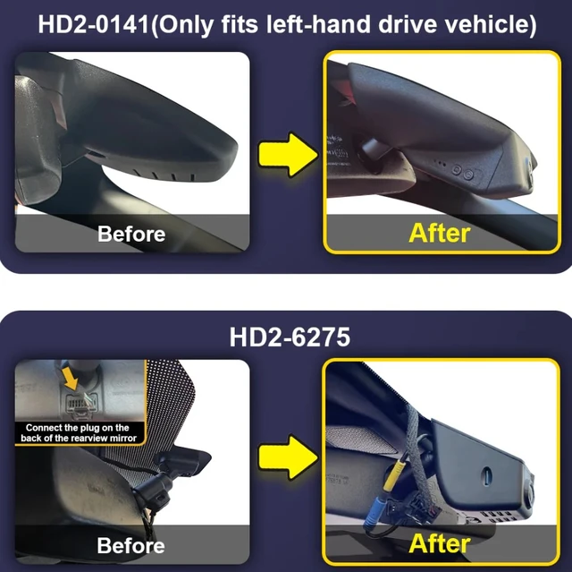 FITCAMX Integrert 4K Dashcam (foran) Ford Mustang (2014 - 2023) 