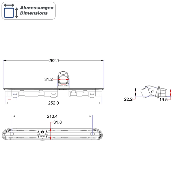 Ampire Ryggekamera (Bremselys) (CVBS) Jumpy/Expert/ProAce (2016-->) 