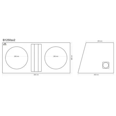 ConnectED 2 x 12" basskasse Portet kasse, 2 x 50 liter, sort 