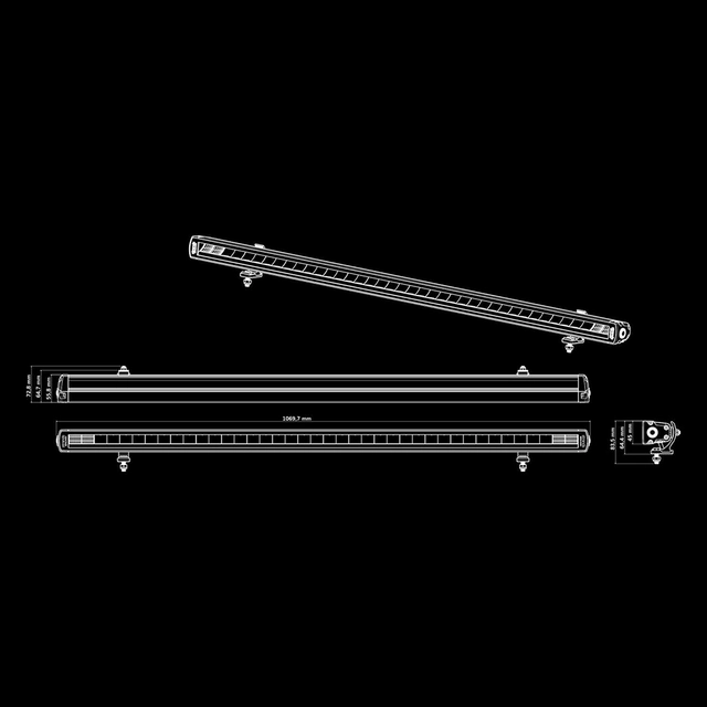 Strands Siberia XPA SR LED-bar 42" Amber Enkel radet LED-bar på 42", 14760 Lumen 