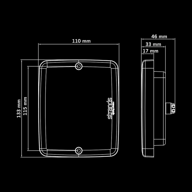 Strands FOR9T illusion baklykt, 3 funks Baklykt / bremselys / blinklys 