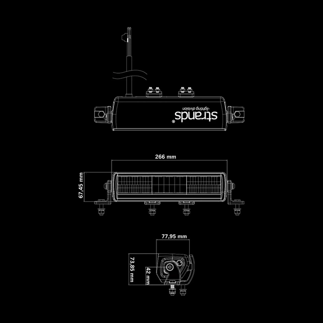 Strands Skylord 10" Dobbel radet LED-bar på 10", 7.700 Lumen 