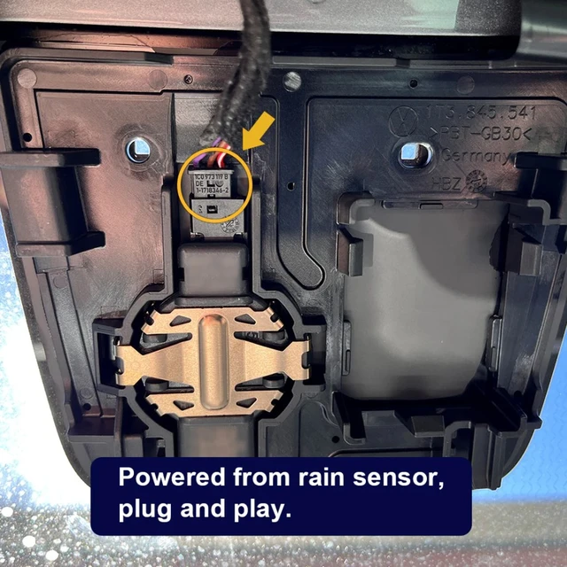 FITCAMX Integrert 4K Dashcam (foran+bak) VW ID.Buzz (2022 -->) Sort 