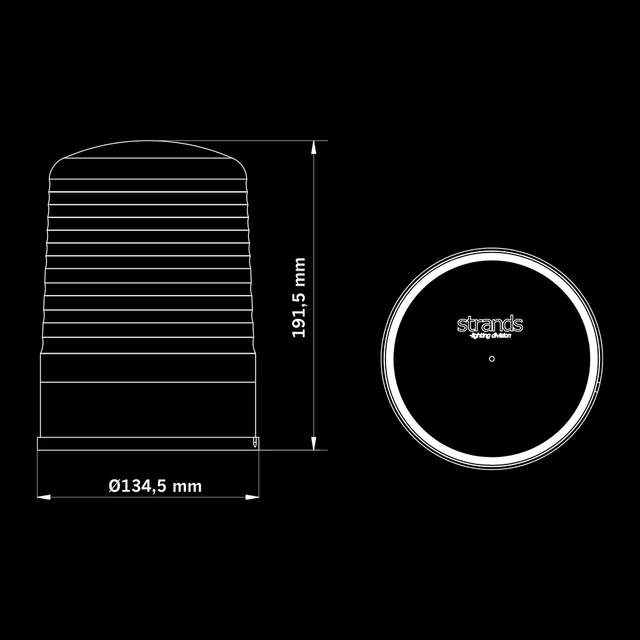 Strands IZE LED Roterende varsellys Old school, 135mm 