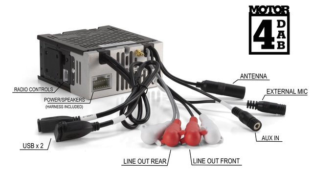 RetroSound MOTOR 4DAB FM/DAB/AUX/BT/2xUSB/2xlinje/App 