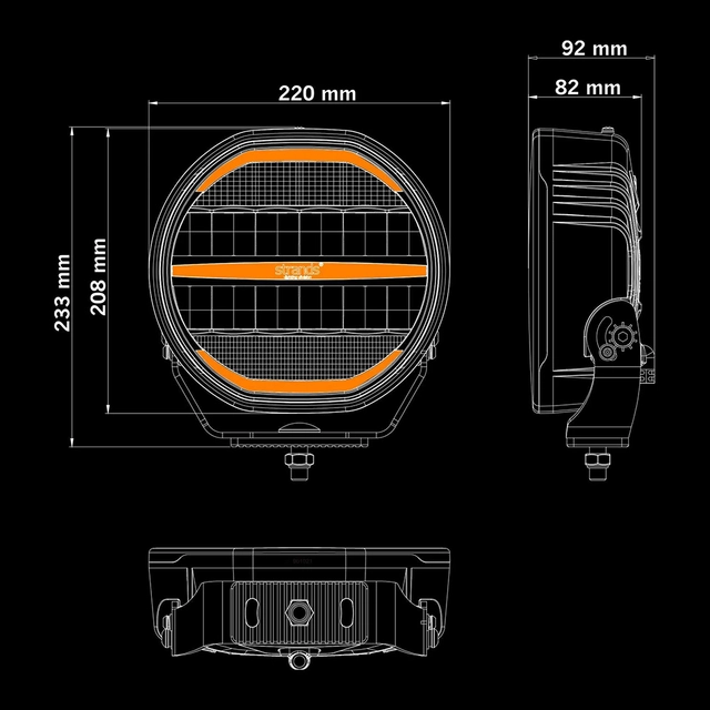 Strands NUUK D-LINE, 9" ekstralys LED ekstralys, 171 Watt, 13.400 Lumen 