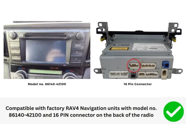 InCarTec - Beholde OEM ryggekamera Toyota/Subaru (2012 - 2018) (16-pin) 