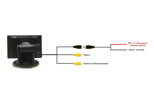 InCarTec Ryggekamerasett Universalt ryggekamera og 5" skjerm 