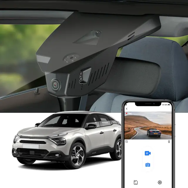 FITCAMX Integrert 4K Dashcam (foran+bak) Citroen C4/e-C4  (2021 - 2024) 
