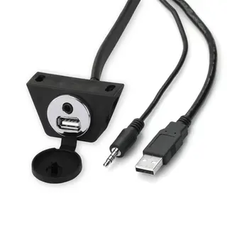RetroSound forlengelsesledning USB-A/Aux Krom