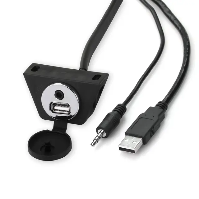 RetroSound forlengelsesledning USB-A/Aux Krom 