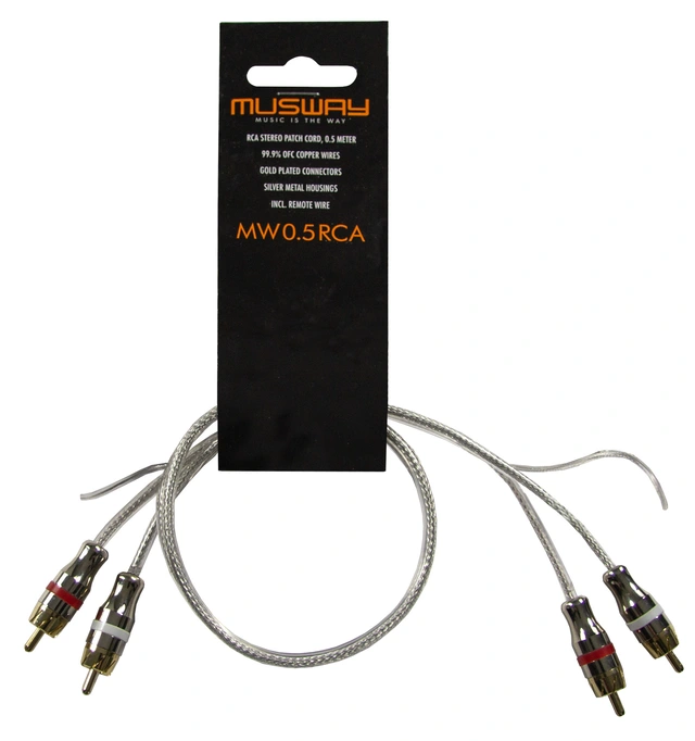 Musway RCA signalkabel, 0,5 Meter Dobbeltskjermet RCA kabel 