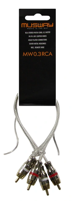 Musway RCA signalkabel, 0,3 Meter Dobbeltskjermet RCA kabel