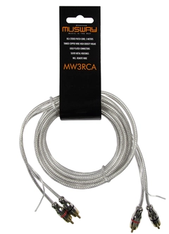 Musway RCA signalkabel, 3 Meter Dobbeltskjermet RCA kabel