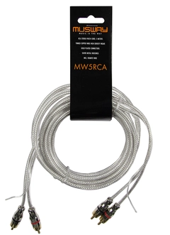 Musway RCA signalkabel, 5 Meter Dobbeltskjermet RCA kabel