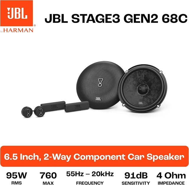JBL Komponentsett STAGE3, Gen2, 6½" 760W max, 6½", 2-veis komponentsett 