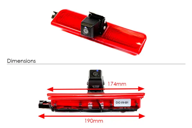 InCarTec Ryggekamera (Bremselys) (CVBS) VW Caddy (2004 - 2015) 