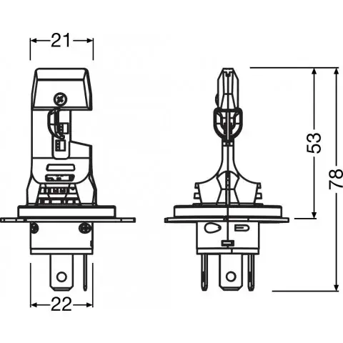 Osram H4 LED SPEED 450 2PK 2pk H4 LED pære 
