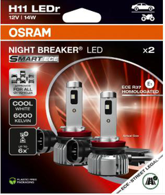Osram Night Breaker LED Smart ECE H11 2pk H11 LED pære 