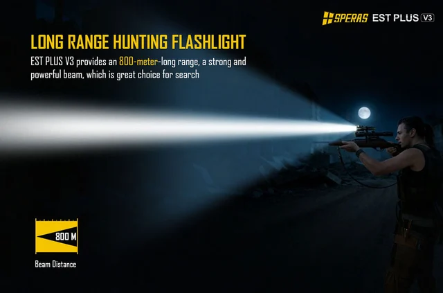 Speras EST PLUS v3 lommelykt 3000lm / 800 meter kastelengde 