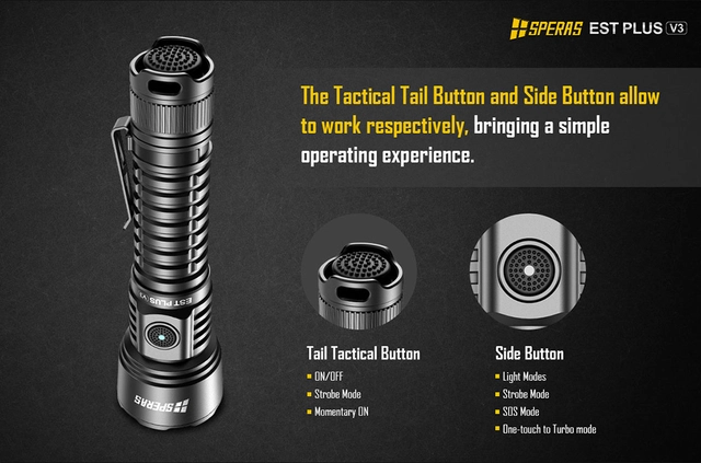 Speras EST PLUS v3 lommelykt 3000lm / 800 meter kastelengde 