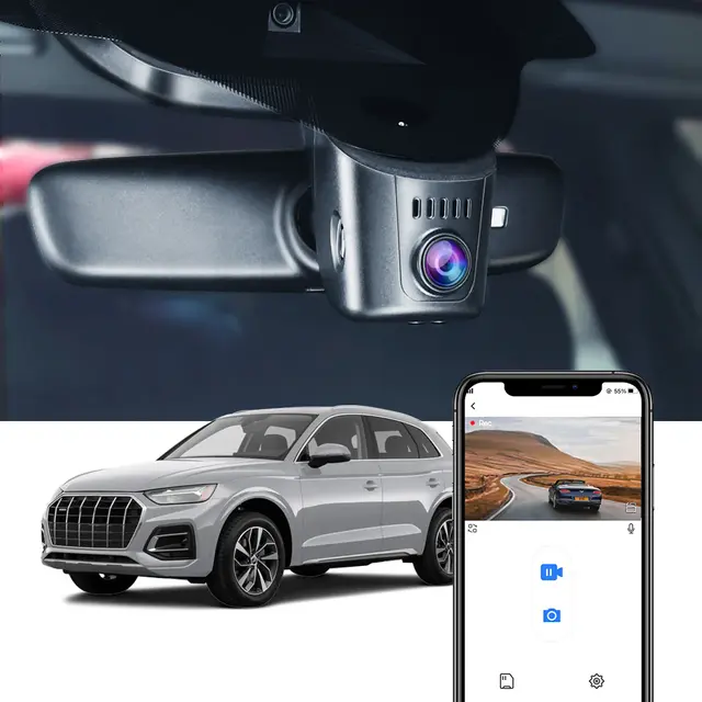 FITCAMX Integrert 4K Dashcam (foran) Audi (2016 -->) Modell E Sort 