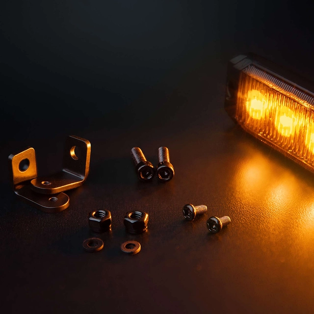 Strands Dark Knight SM6 sidemark 6 LED Mørk linse, orange 