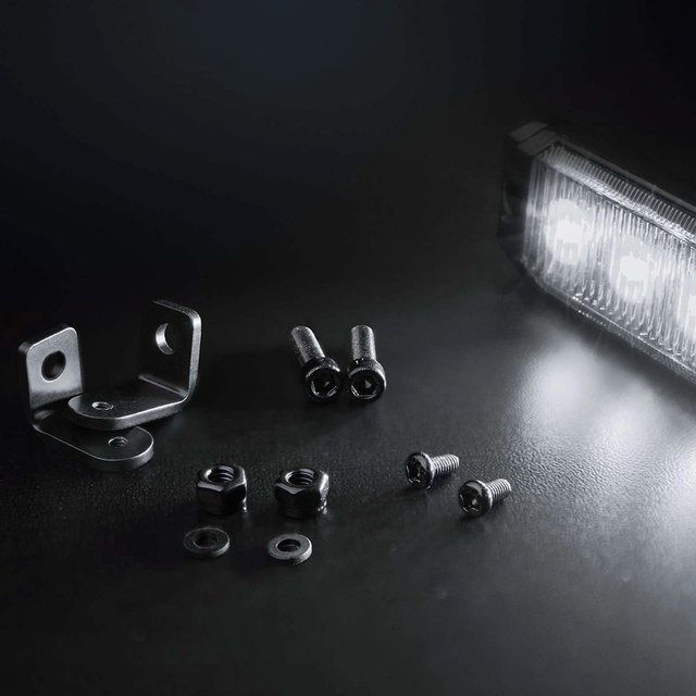 Strands Dark Knight SM6 front poss 6 LED Mørk linse, hvit 