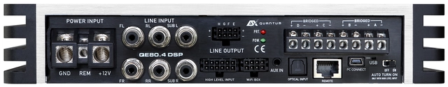 ESX QUANTUM QE80.4 DSP 4-kanals forsterker med 8-kanals DSP 