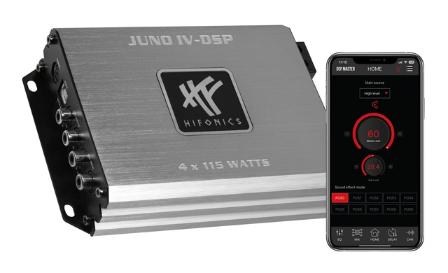 HiFonics JUNO IV-DSP Klasse D 4-kanals DSP forsterker med ISO 