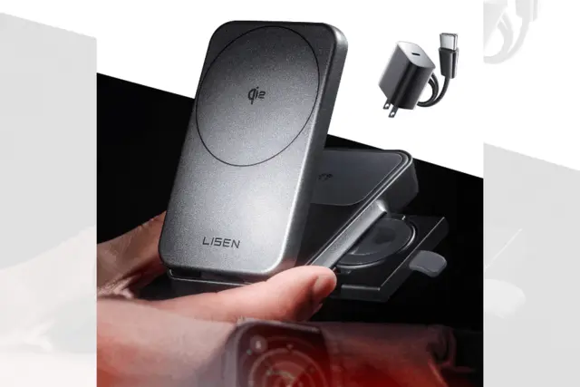 LISEN Qi2-sertifisert 3-i-1 lader Magnetisk, inkl EU-plugg 