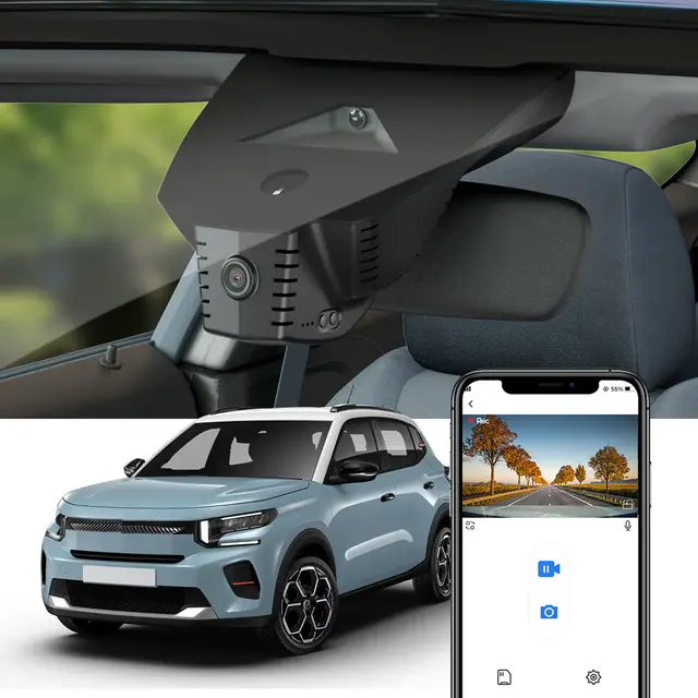 FITCAMX Integrert 4K Dashcam (foran+bak) Citroën C3, e-C3, Aircross 