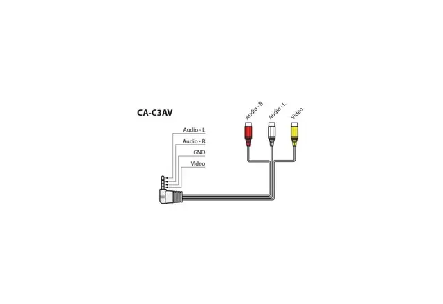 Kenwood CAC3AV AV-kabel, Minijack til RCA-kabeladapter 