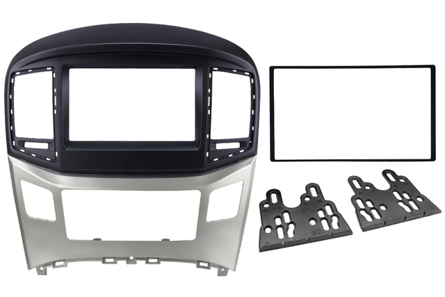 InCarTec Monteringsramme 2-DIN Hyundai H1 (2017 -->) Sort/Sølv 