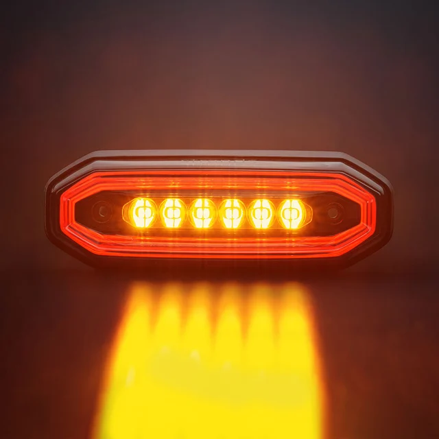 Strands FOR9T varsellys, rød Front varsel/ posisjonslys rød, 6 LED 