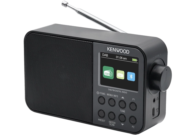 Kenwood Radio DAB+/BT, portabel kompakt Liten DAB+ radio med Bluetooth 