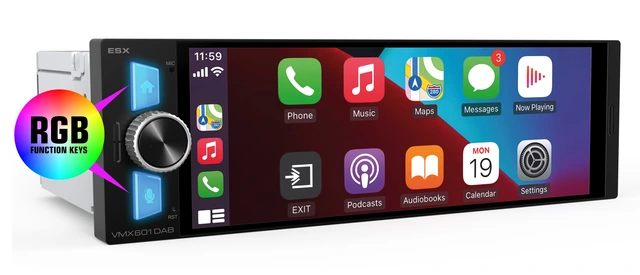 ESX 6,3" LCD/DAB+/FM/USB/SD/BT 1-DIN DAB mediaspiller med masse utstyr 