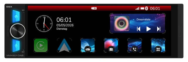 ESX 6,3" LCD/DAB+/FM/USB/SD/BT 1-DIN DAB mediaspiller med masse utstyr 