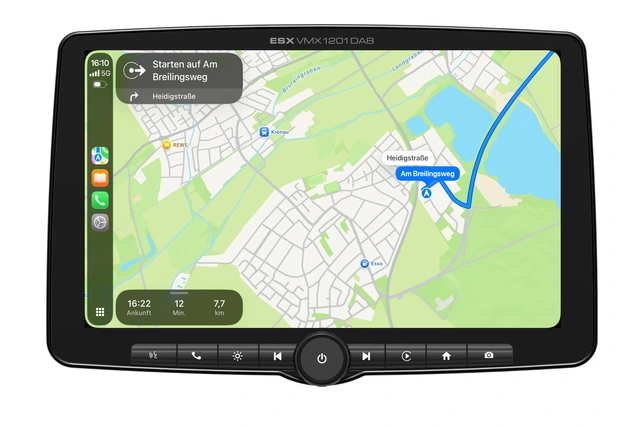 ESX 12" LCD/DAB+/FM/USB/SD/BT 1-DIN DAB mediaspiller med 12" skjerm 