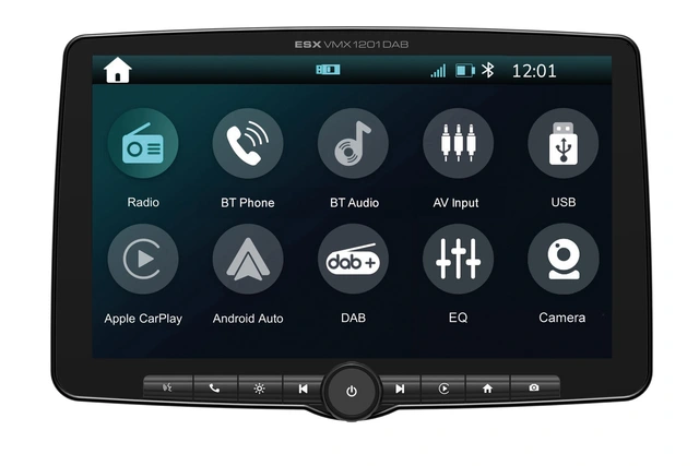 ESX 12" LCD/DAB+/FM/USB/SD/BT 1-DIN DAB mediaspiller med 12" skjerm 