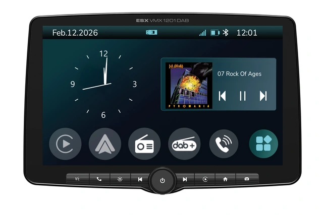 ESX 12" LCD/DAB+/FM/USB/SD/BT 1-DIN DAB mediaspiller med 12" skjerm 