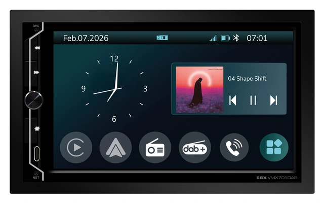 ESX 7" LCD/DAB+/FM/USB/BT 2-DIN DAB mediaspiller med 7" skjerm 