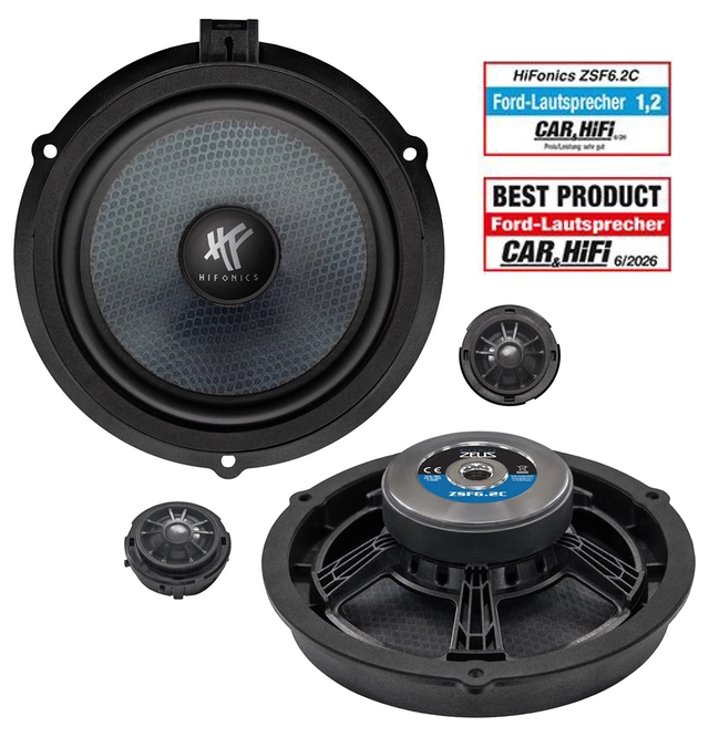 HiFonics ZSF6.2C 6,5" 2-veis komp.sett for Ford 