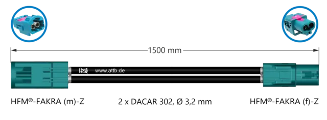 ATTB FAKRA (Hun) - FAKRA (Han) 1,5 meter 
