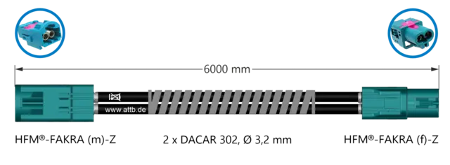 ATTB FAKRA (Hun) - FAKRA (Han) 6 meter 