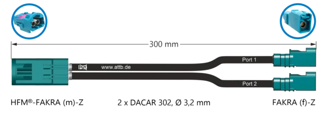 ATTB FAKRA (Hun) - FAKRA (Han) 0,3 meter 