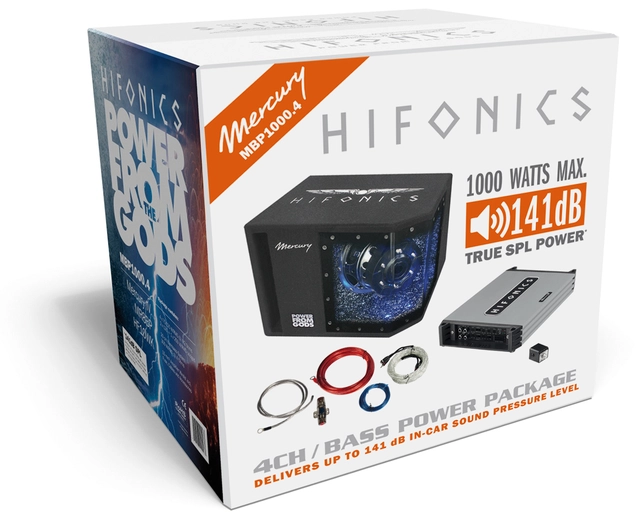 HiFonics MERCURY MBP1000.4 Kraftig 4-kanals basspakke 