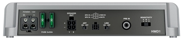 Hertz Marine HMD1 24V monoforsterker 1000w @ 1ohm, 800w @ 2ohm, 500w @ 4ohm 