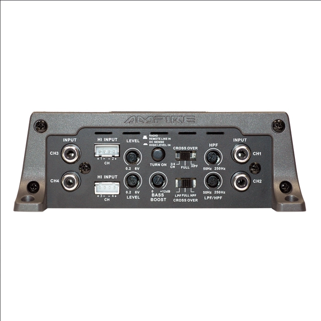 Ampire 4-kanals forsterker - 24V 4 x 70Watt @ 4 Ohm 